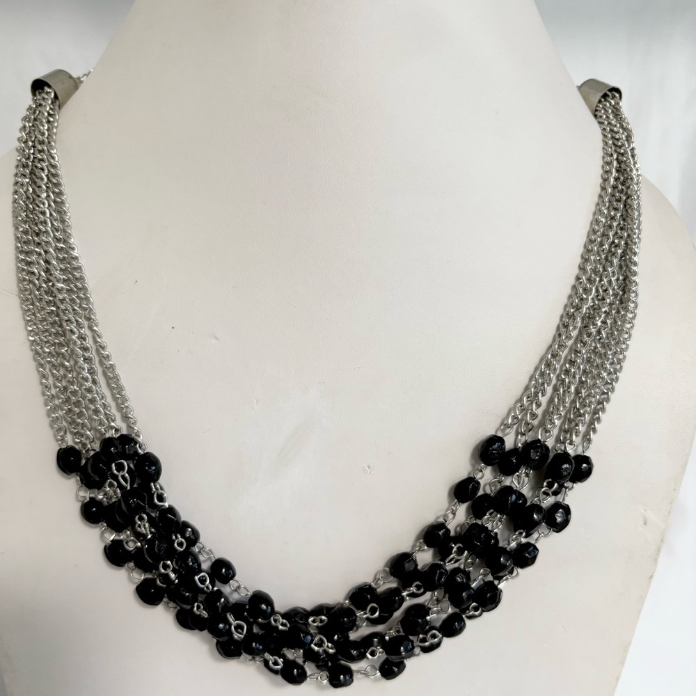 Multi-layer black seed bead Necklace